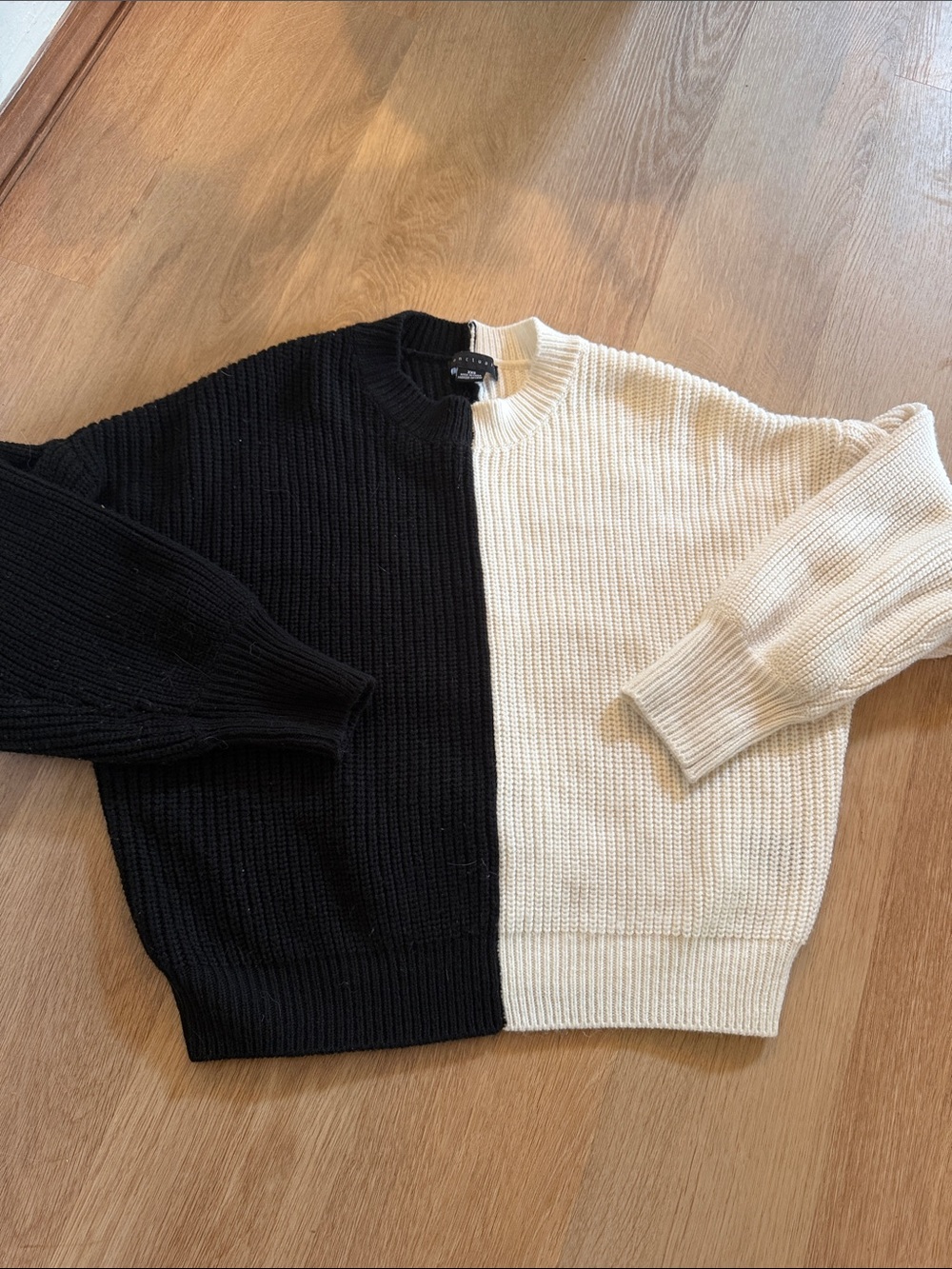 Sanctuary black and white colorblock sweater